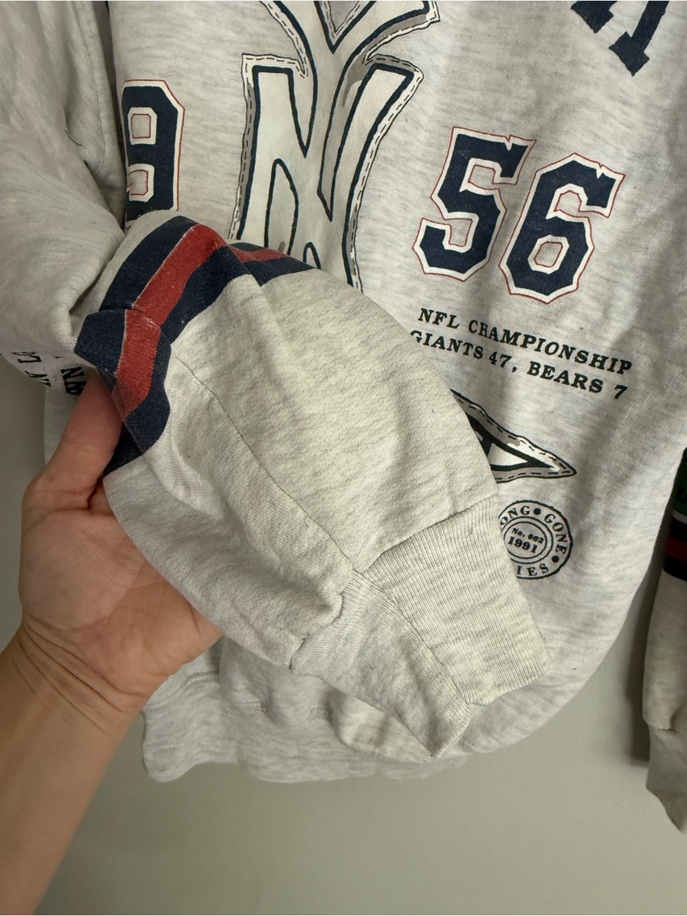 Vintage New York Giants Gray Graphic Crewneck Sweatshirt 1956 World Champions - Picture 8 of 10